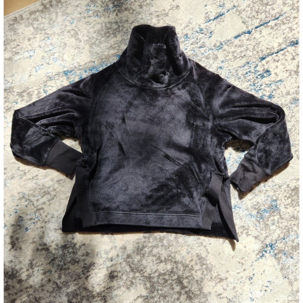 Athleta Women''s Size Small Sherpa Style Turtleneck Sweater Black